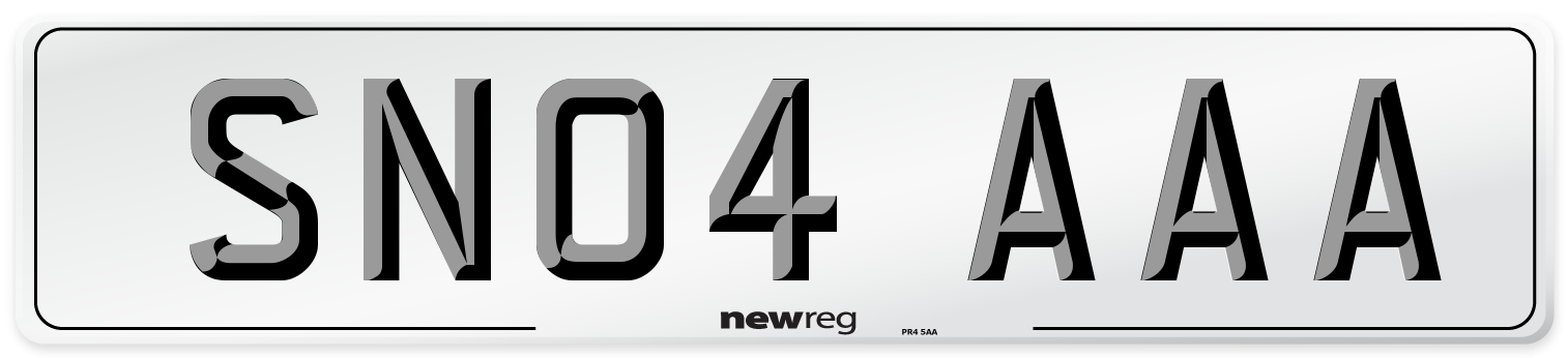 SN04 AAA Number Plate from New Reg